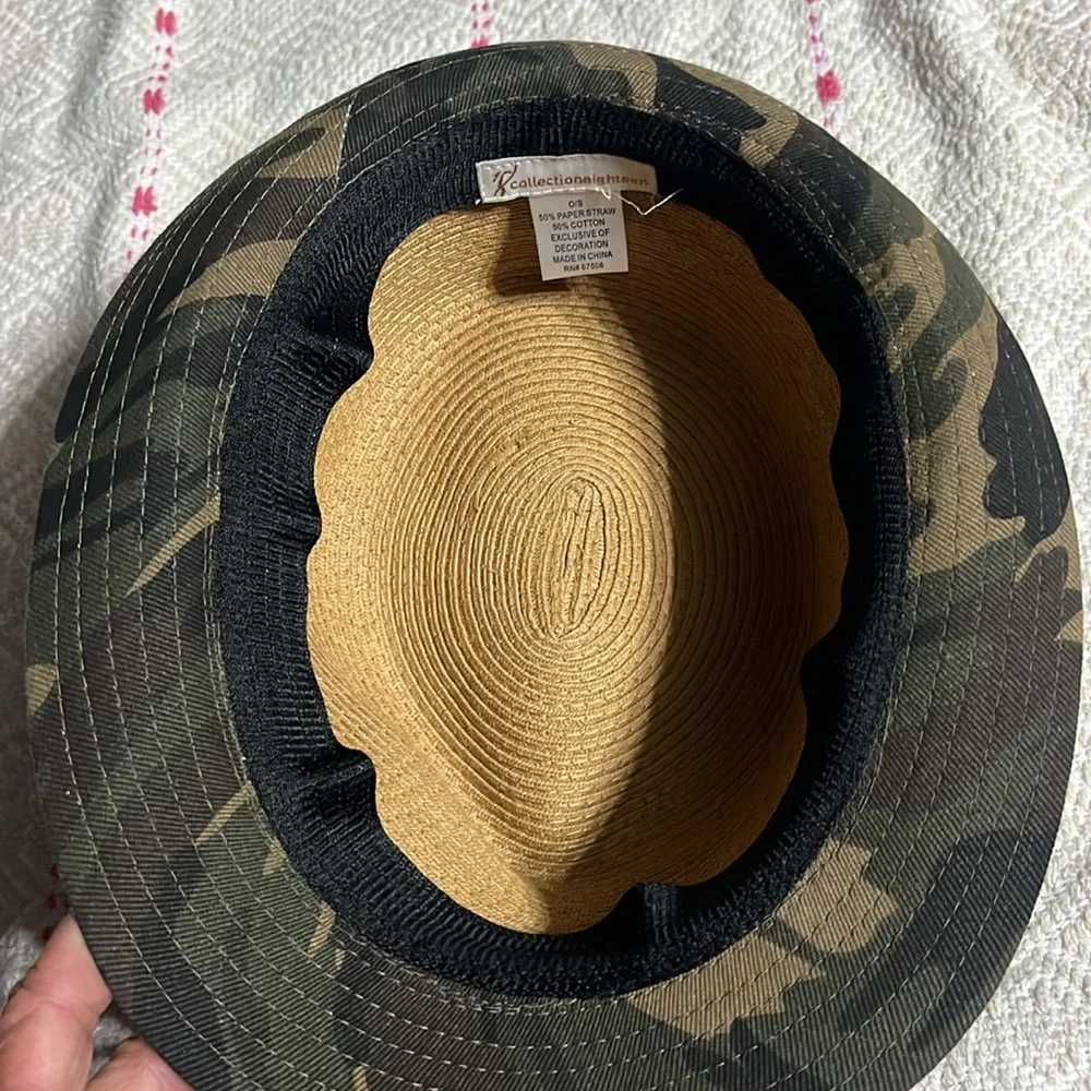 Tan and Camouflage Fedora Hat - Picture 5 of 6